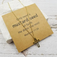 Julie Mustard Seed Cross Necklace