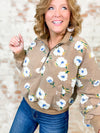 Crawford Floral Sherpa Half Zip Top