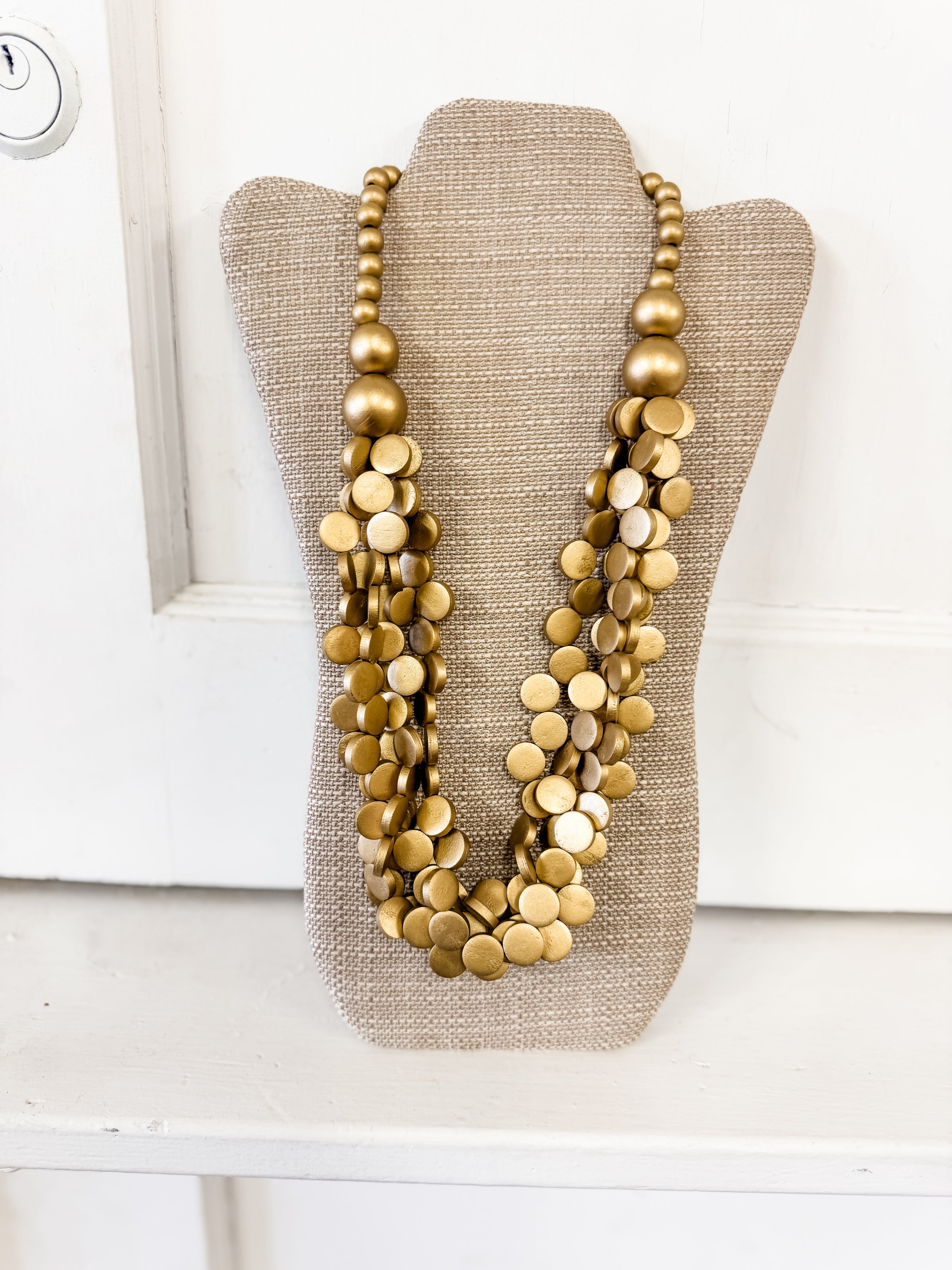 Ruby Multi Layered Gold Necklace