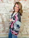 Coppell Wavy Colorblock Crochet Cardigan