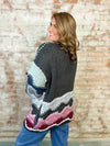 Coppell Wavy Colorblock Crochet Cardigan