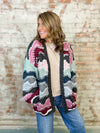 Coppell Wavy Colorblock Crochet Cardigan