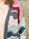 Coppell Wavy Colorblock Crochet Cardigan