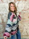 Coppell Wavy Colorblock Crochet Cardigan