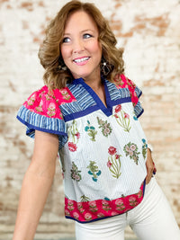 THML Melinda Mixed Print Top