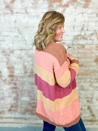 Clarita Stripe Open Front Cardigan