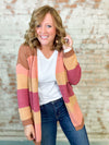 Clarita Stripe Open Front Cardigan