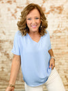 Kaycee Solid V-Neck Top