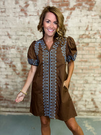 Patty Embroidered Shift Dress