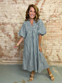 Rylin Plaid Midi Dress
