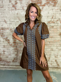 Patty Embroidered Shift Dress