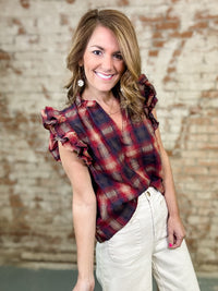 THML Sabrina Plaid Top