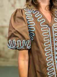 Patty Embroidered Shift Dress