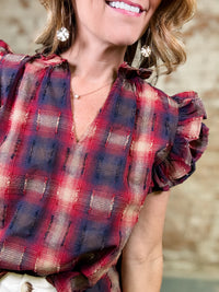 THML Sabrina Plaid Top