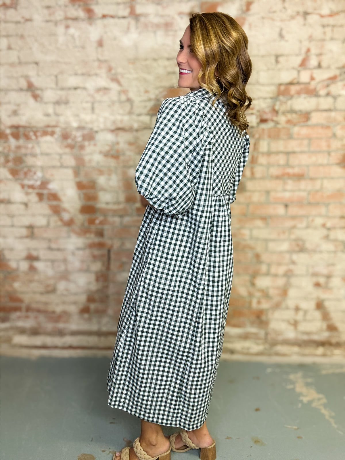 Rylin Plaid Midi Dress