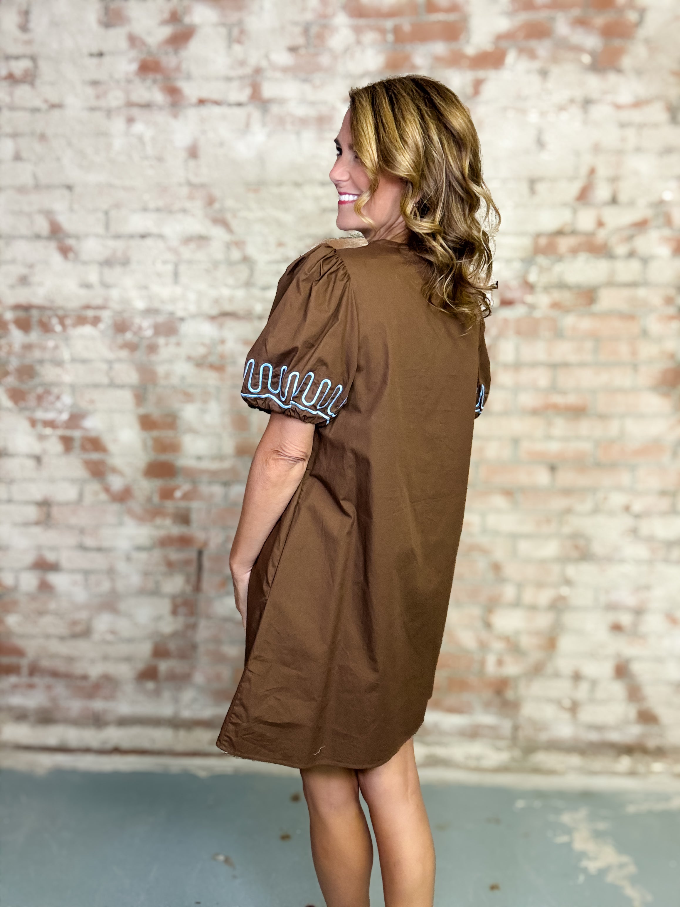 Patty Embroidered Shift Dress