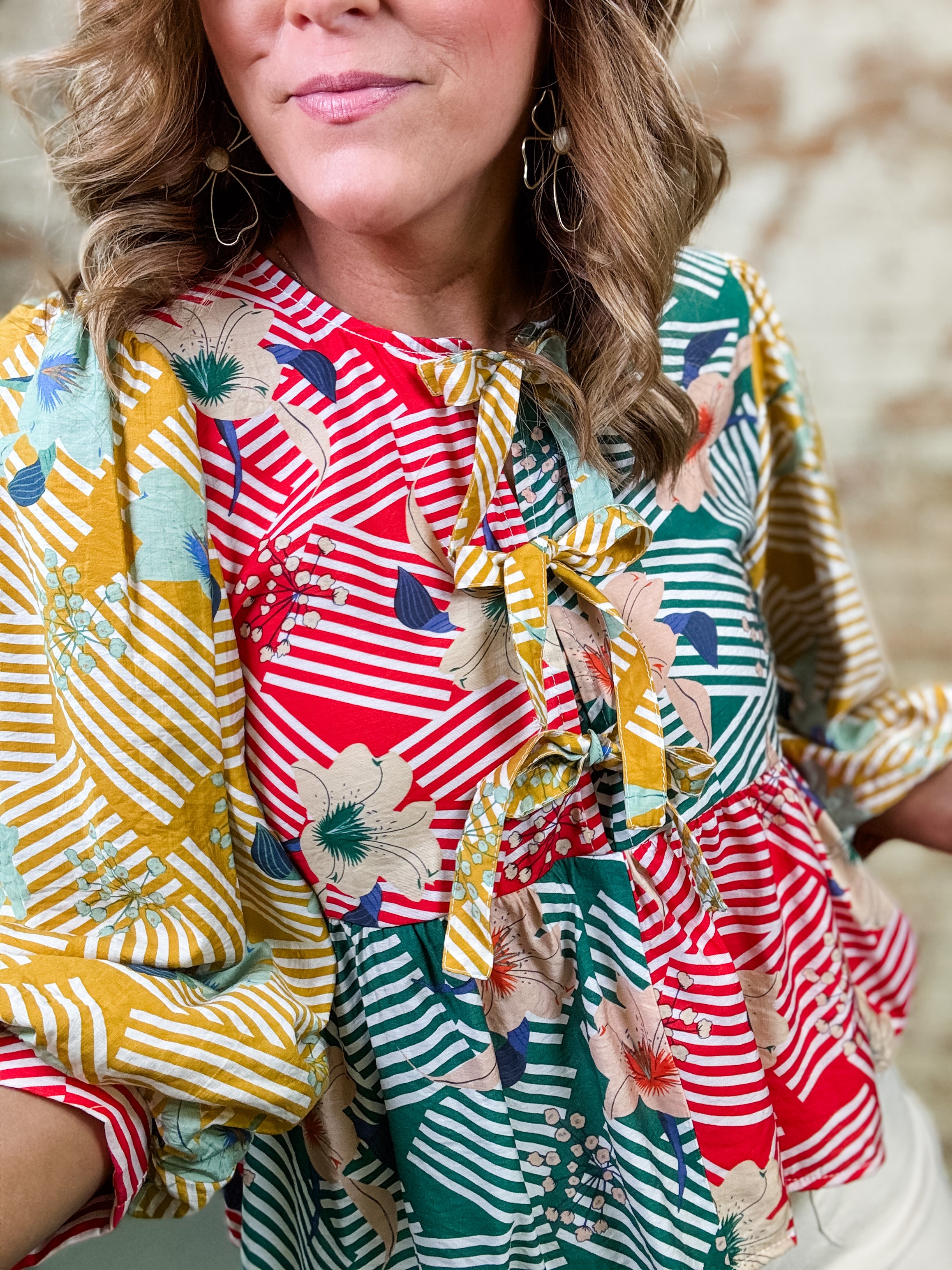 Tabitha Color Block Peplum Top