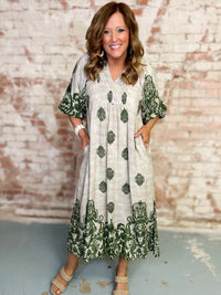 Chloe Border Print Dress