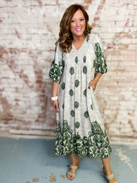 Chloe Border Print Dress