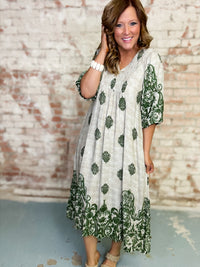 Chloe Border Print Dress