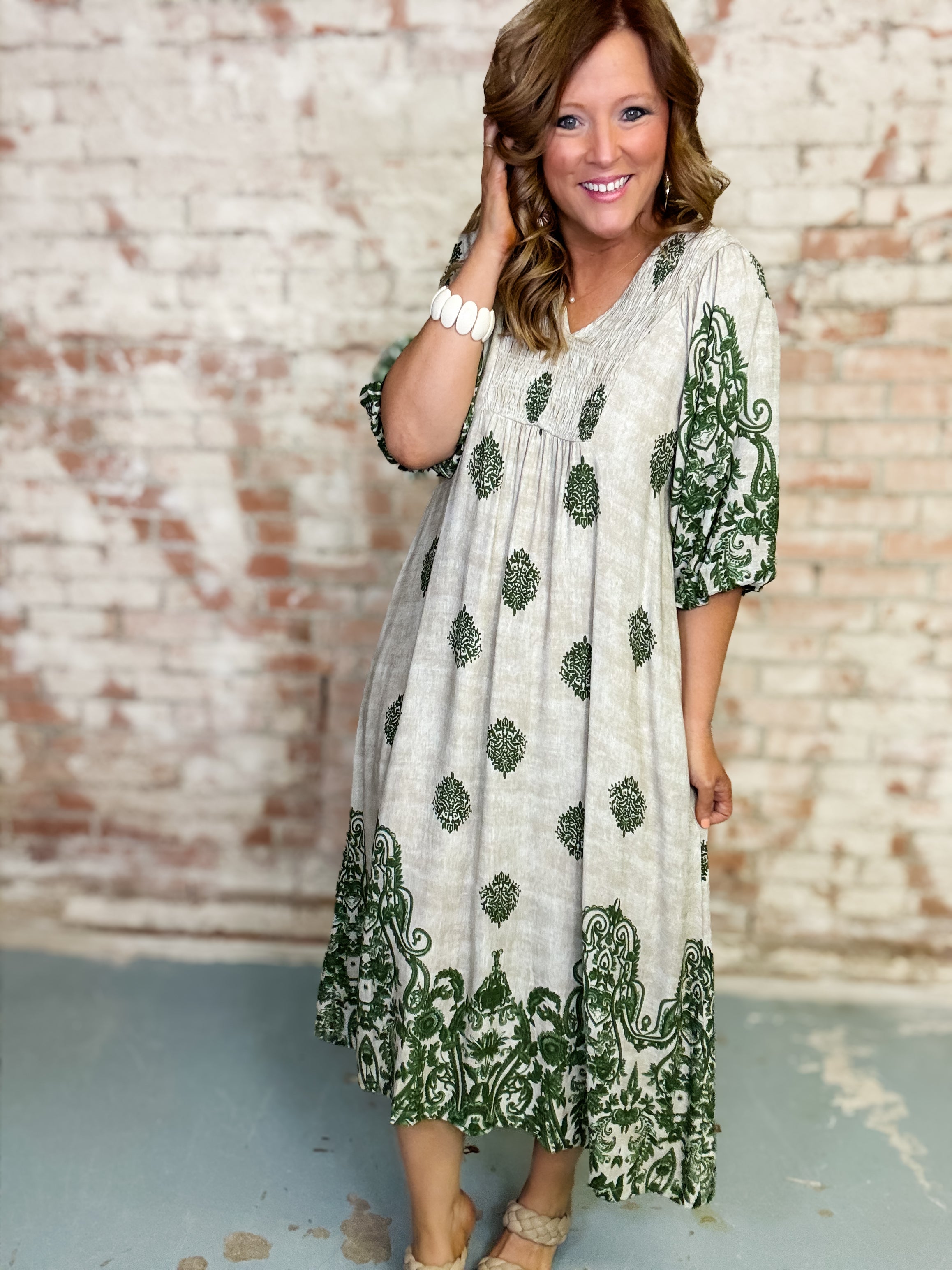 Chloe Border Print Dress