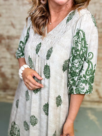 Chloe Border Print Dress