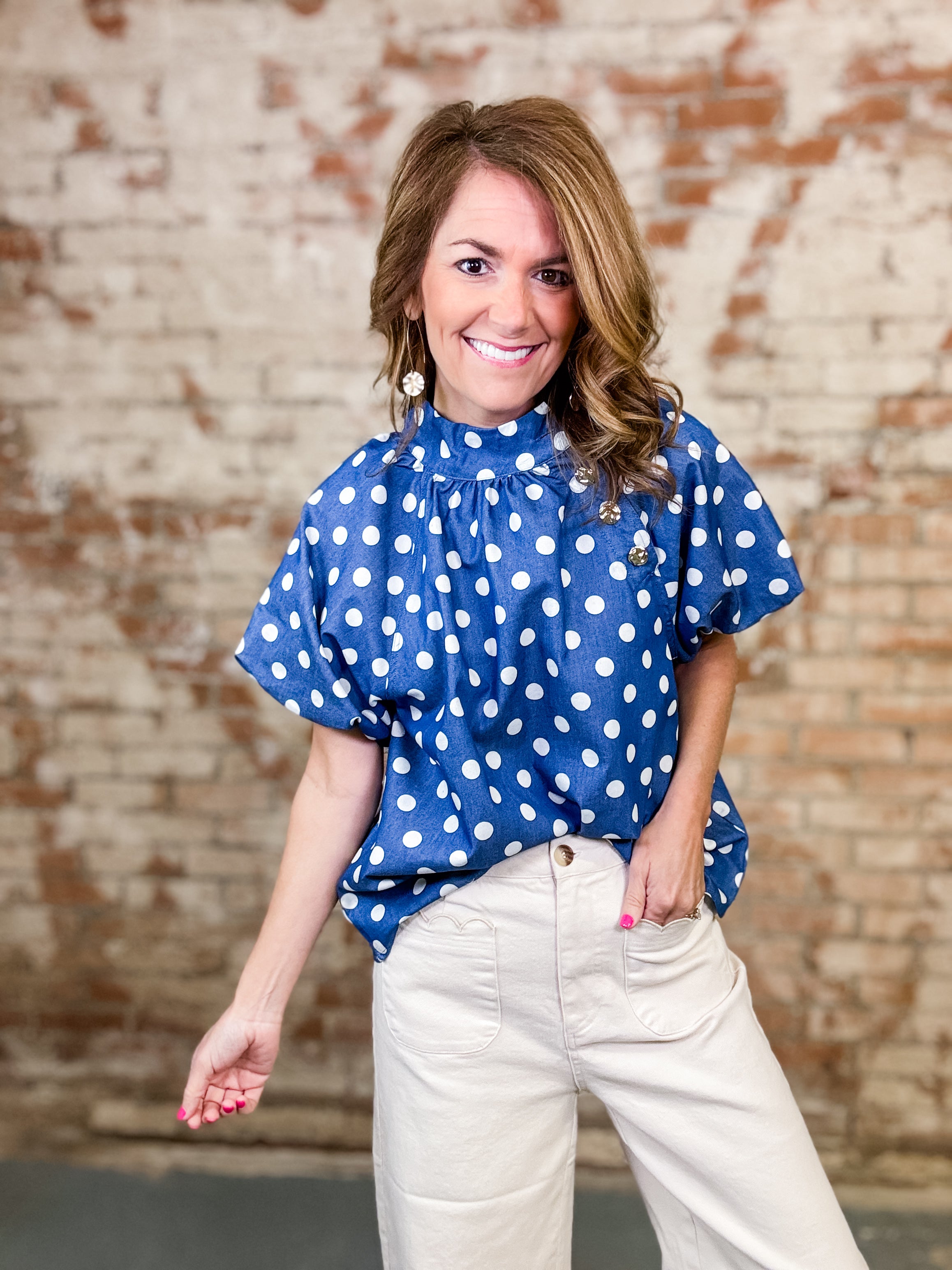 THML Lissette Polka Dot Top