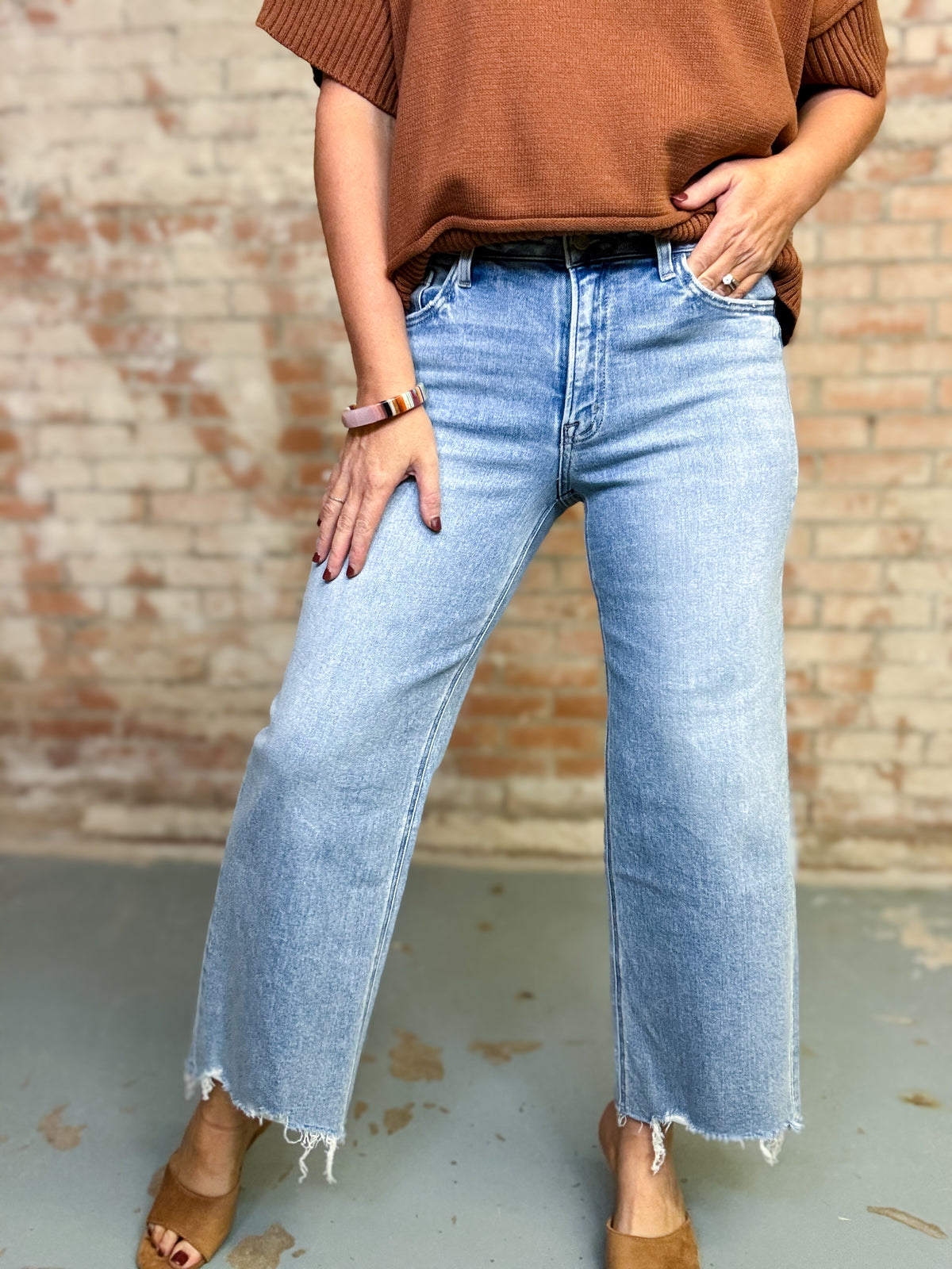 Imari Distressed Hem Jeans