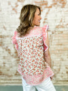 Tobi Floral Flutter Sleeve Top