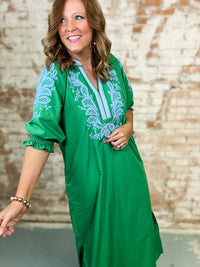 Randal Embroidered Midi Dress