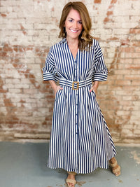 Melody Striped Midi Dress