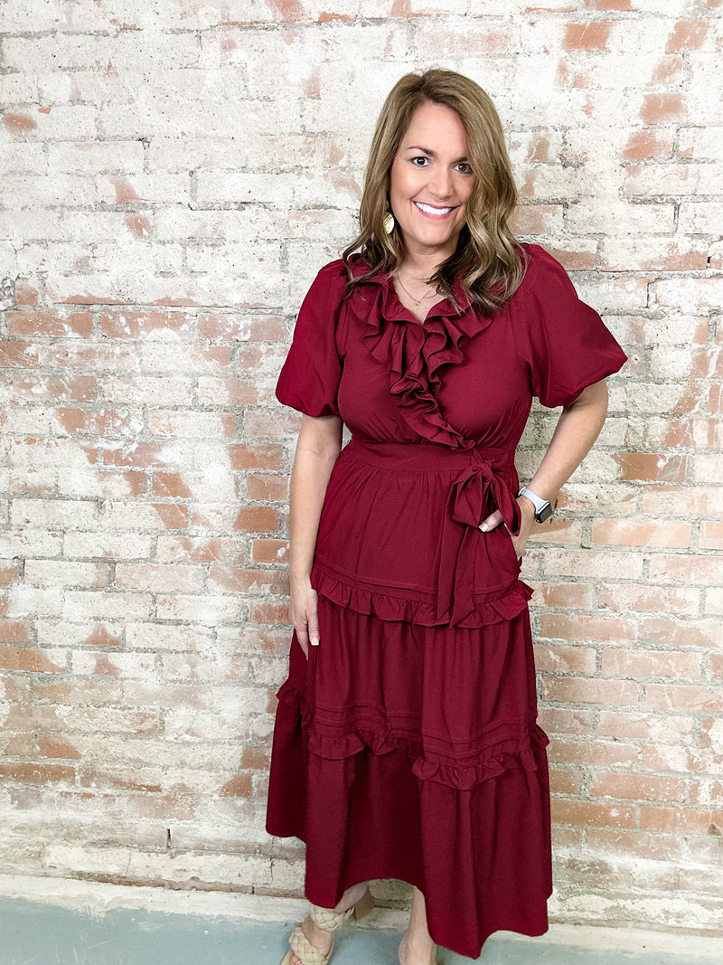 Lisette Ruffle Tiered Midi Dress - FINAL SALE