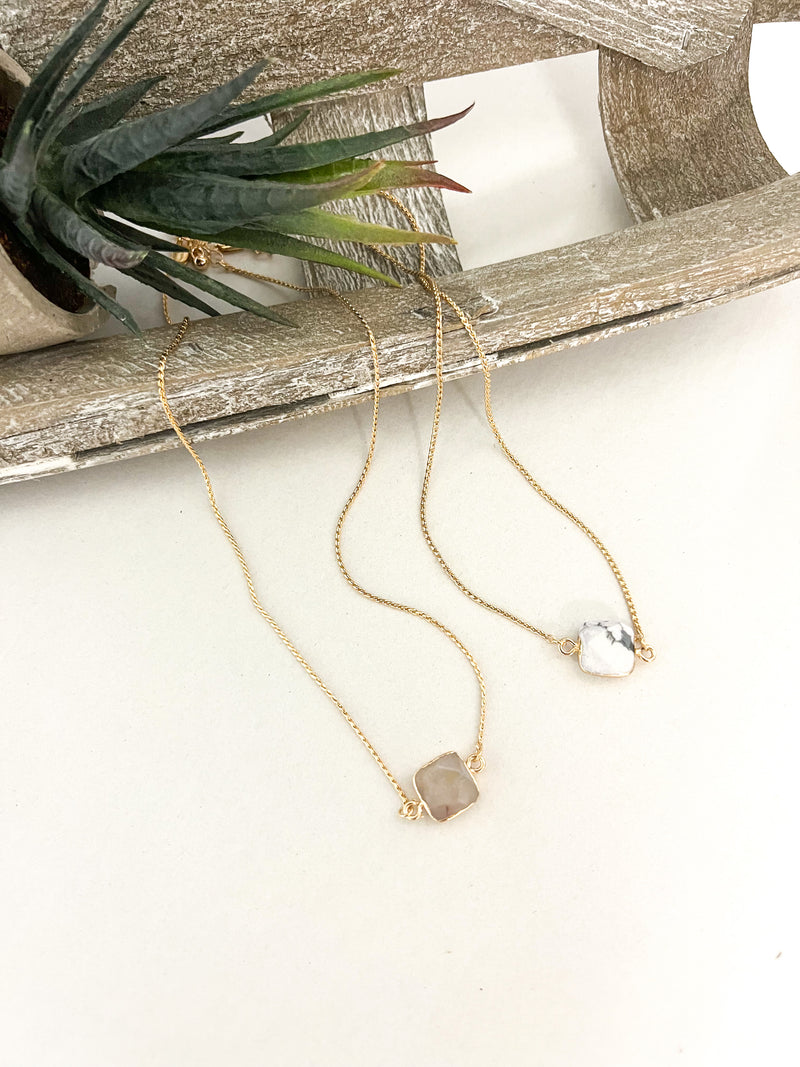 Square Stone Necklace