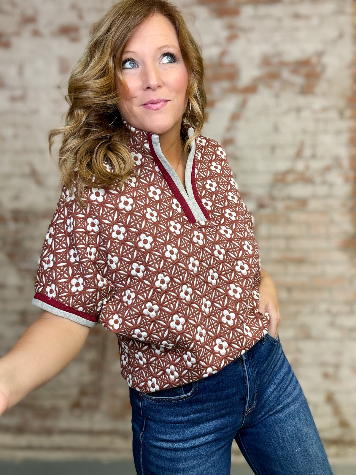Salem Jacquard Floral Top