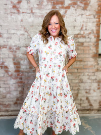 Daniela Scalloped Tiered Dress