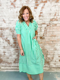Marsha Green Stripe Dress