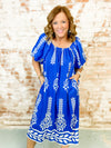 Wendi Blue Print Midi Dress