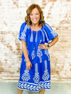 Wendi Blue Print Midi Dress