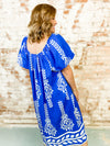 Wendi Blue Print Midi Dress