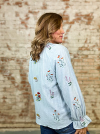 Sara Embroidered Raglan Top