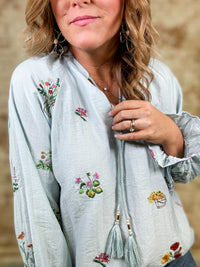 Sara Embroidered Raglan Top