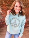 Seafoam Peace Sign Patch Hoodie