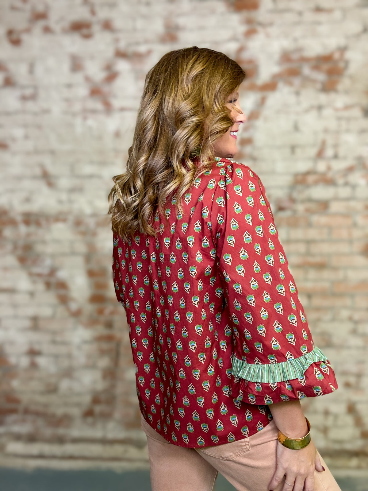Christine Ruffle Top