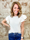 Marjory Ruffled Sleeve Knit Top