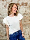 Marjory Ruffled Sleeve Knit Top