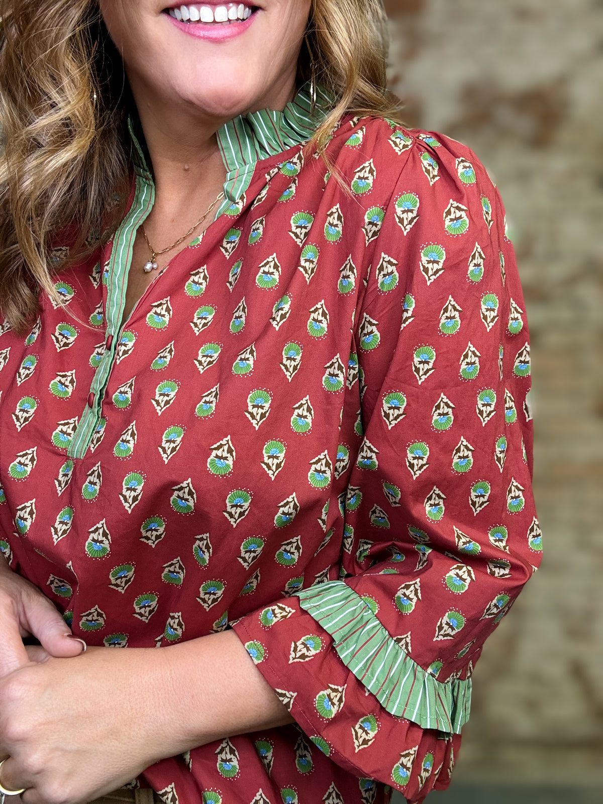 Christine Ruffle Top