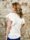 Marjory Ruffled Sleeve Knit Top