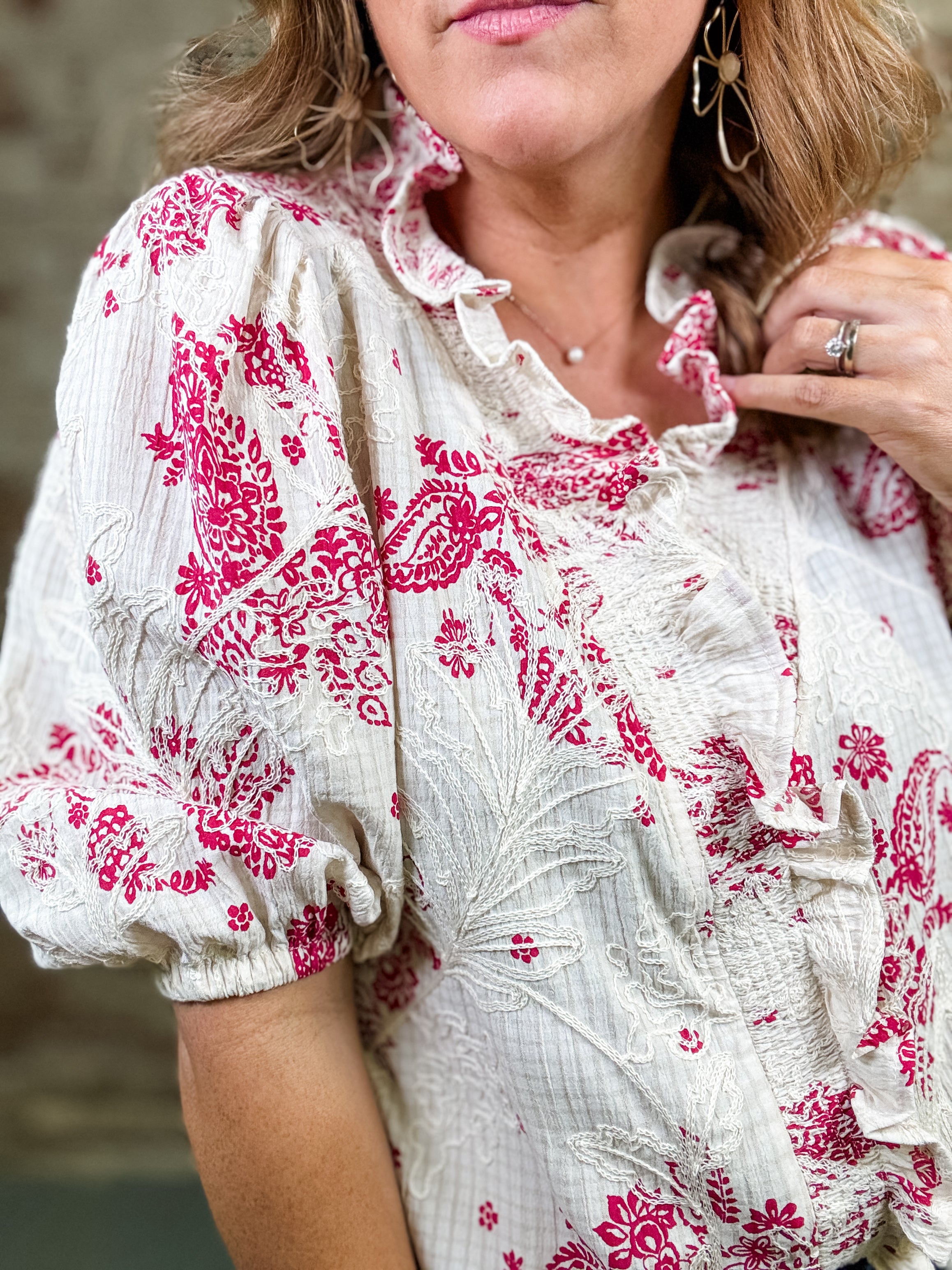 Kylie Floral Embroidered Top