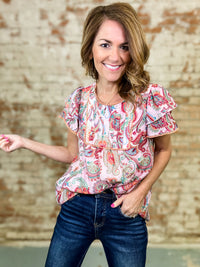 Teresa Ruffle Sleeve Top