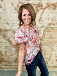 Teresa Ruffle Sleeve Top